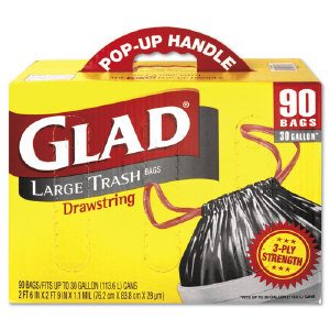 Clorox 70313 30 Gallon Outdoor Black Trash Bags, 90/Box