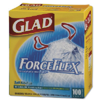 Clorox 70427 ForceFlex™ 13 Gal. Tall White Kitchen Trash Bags, 100/Cs.