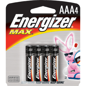 Energizer E92BP-4 AAA Size Energizer Max Batteries, 4/Pkg