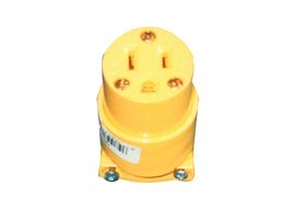 Coleman Cable 05985 15A/125V NEMA 5-15R YELLOW VINYL FEMALE CONNECTOR