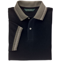 Outer Banks® Pique Racing Jacquard Stripe Golf Shirt, Black, M