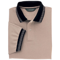 Outer Banks® Pique Racing Jacquard Stripe Golf Shirt, Putty, S