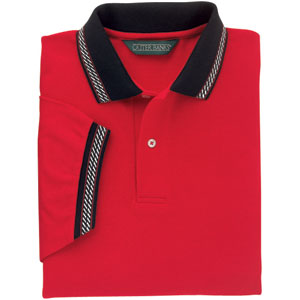 Outer Banks&reg; Pique Racing Jacquard Stripe Golf Shirt, Red, S