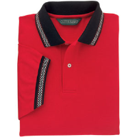 Outer Banks® Pique Racing Jacquard Stripe Golf Shirt, Red, M