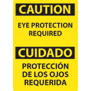 National Marker ESC485RB Eye Protection Required Bilingual Sign