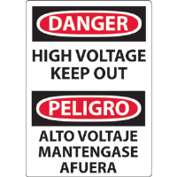 National Marker ESD139RB Danger High Voltage Keep Out Sign, Plastic