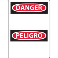 National Marker ESD1RB Danger, Peligro Sign, Header Only, Plasic