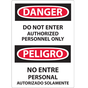 National Marker ESD200RB Danger Do Not Enter Sign, Plastic