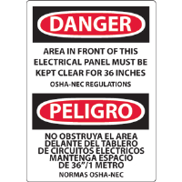 National Marker ESD225PB Danger Electrical Panel Sign, Vinyl