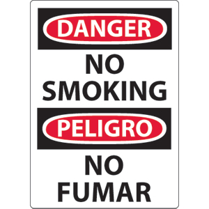 National Marker ESD79RB Danger No Smoking Sign, Plastic