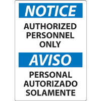 National Marker ESN34RB Notice, Authorized Personnel Only Sign