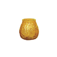 Fancy Heat F460-AM Victorian Filled Glass Candles, Amber