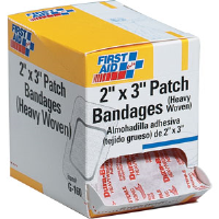 First Aid Only G160 Heavy Woven Patch Bandages,2" x 3", 25/Bx.