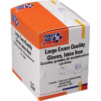 First Aid Only G532 Large Vinyl Exam Gloves, 5 Pair/Box