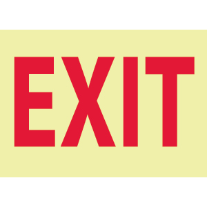 National Marker GL12P Exit Sign, 7 x 10&#34;, Glow Vinyl