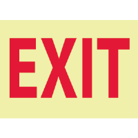 National Marker GL12P Exit Sign, 7 x 10", Glow Vinyl