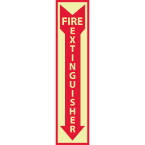 National Marker GL23P Fire Extinguisher Sign,18x4&#34;, Glow Vinyl
