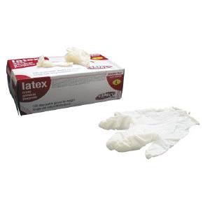 Galaxy Gloves 345M Latex Powder Free General-Purpose Gloves, Medium