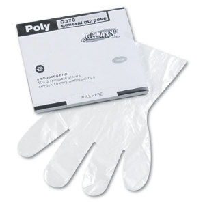 Galaxy Gloves 370L Clear Polyethylene Food Handling Gloves, Large