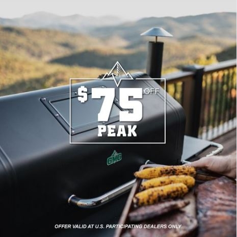 $75 OFF Green Mountain Grill PEAK WiFi Pellet Grills - Memorial Day Sale