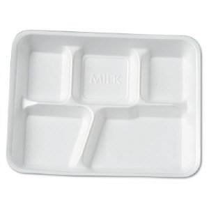 Genpak 10500 Five Compartment Foam School Food Tray