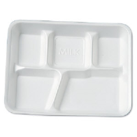 Genpak 10500 Five Compartment Foam School Food Tray