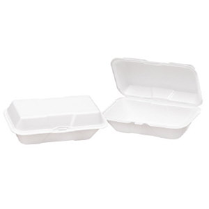 Genpak 20500 Foam Hinged Lid Carry-Out, 200/Case