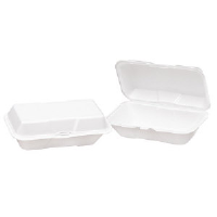 Genpak 21100 Foam Hinged Lid Hot Dog CarryOut, 500/Cs.