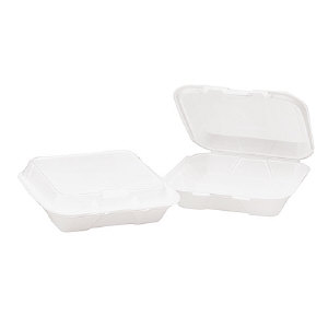 Genpak SN103 Foam Hinged Lid Carryout Containers, Small
