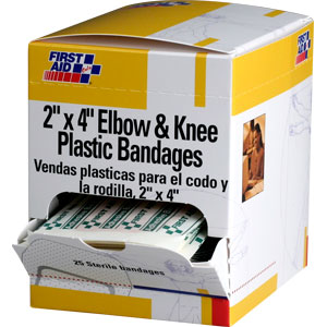 First Aid Only H109 2&#34; x 4&#34; Elbow &amp; Knee Plastic Bandages