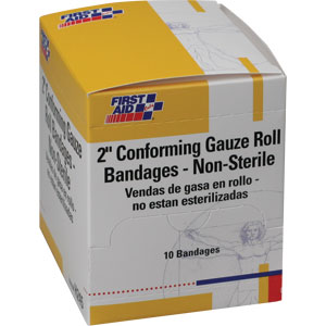 First Aid Only H245 Non-Sterile Conforming Gauze Bandages, 2", 10/Bx. First Aid Only H245 Non-Sterile Conforming Gauze Bandages, 2", 10/Bx.