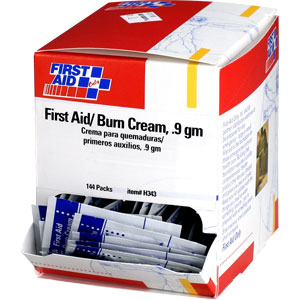 First Aid Only H343 First Aid/Burn Cream, .9 gm, 144/Box