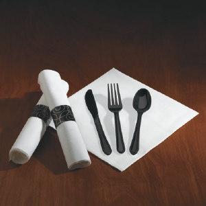Hoffmaster 119971 CaterWrap&#174; Heavyweight Pre-rolled Cutlery