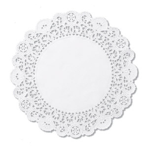Hoffmaster LA904-2M 4 Inch White Round Lace Doilies
