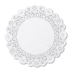 Hoffmaster LA916 16 Inch White Round Lace Doilies