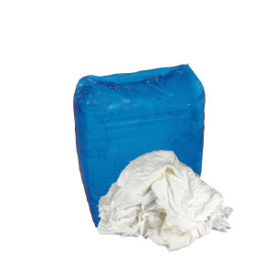 Hospeco 455-25 Bleached White T-Shirt Rags, 25# Hospeco 455-25 Bleached White T-Shirt Rags, 25#