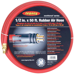 Legacy HRE1250RD3 1/2&#34; X 50&#39; Workforce Rubber Air Hose