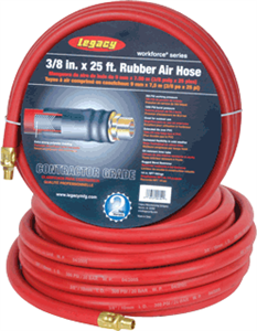 Legacy HRE3825RD2 3/8&#34; X 25&#39; Workforce Rubber Air Hose