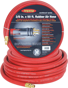 Legacy HRE3850RD2 3/8&#34; X 50&#39; Workforce Rubber Air Hose