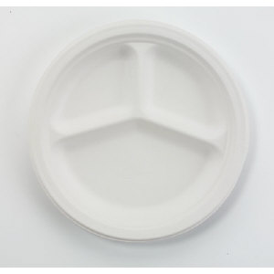 Huhtamaki VISTA Chinet® Classic White™ 3 Compartment Plates, 9 Inch Huhtamaki VISTA Chinet® Classic White™ 3 Compartment Plates, 9 Inch
