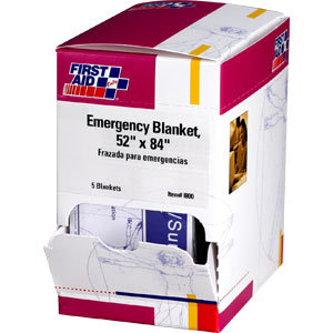 First Aid Only I800 52&#34; x 84&#34; Emergency Blanket, 5/Box