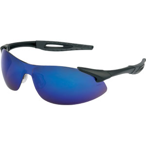 MCR Safety IA118B Inertia&#153; Safety Glasses,Black,Blue Diamond Mirror