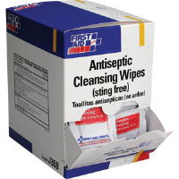 First Aid Only J308 Antiseptic Cleansing Wipe, Sting Free, 100/Box