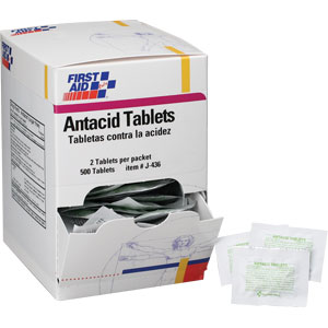First Aid Only J436 Antacid Tablets, (500/Box) 250Pk / 2 ea