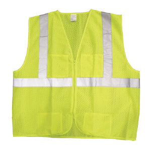 Kimberly Clark 3022285 ANSI Class 2 Lime Safety Vest with Silver Reflective