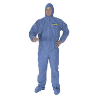 Kimberly Clark 45023 Kleenguard® A60 Coveralls, Zip/Flap/Elas/Hood, Large