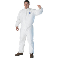 Kimberly Clark 46117 Kleenguard® A30 Coveralls, Zip/Flap/Elas/Hood, 4XL