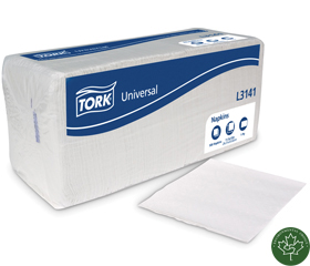 Tork L3141 Luncheon/Dinner Napkin,1-Ply, 1/4 Fold