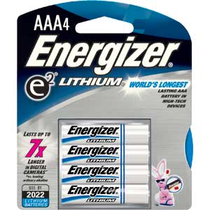 Energizer L92BP-4 Ultimate Lithium AAA Batteries, 4/Pkg