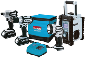 Makita LCT400W 18V Compact Lithium-Ion 4-Pc. Combo Kit